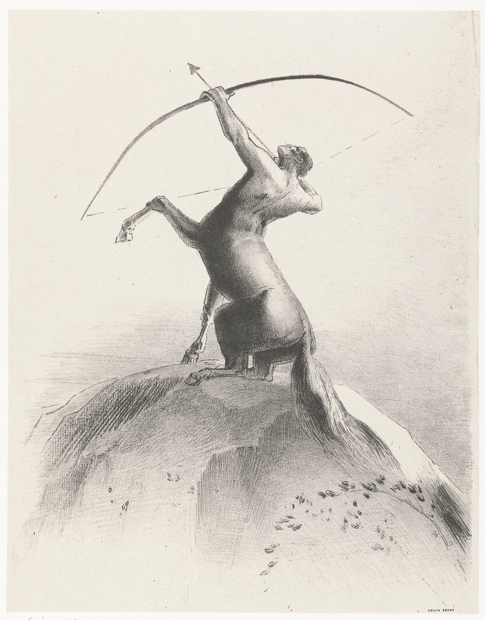 Centauro che punta al cielo da Odilon Redon