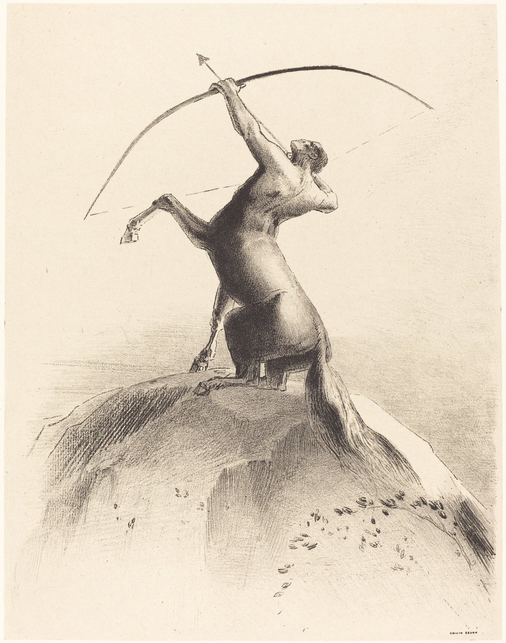 Centauro che mira alle nuvole da Odilon Redon
