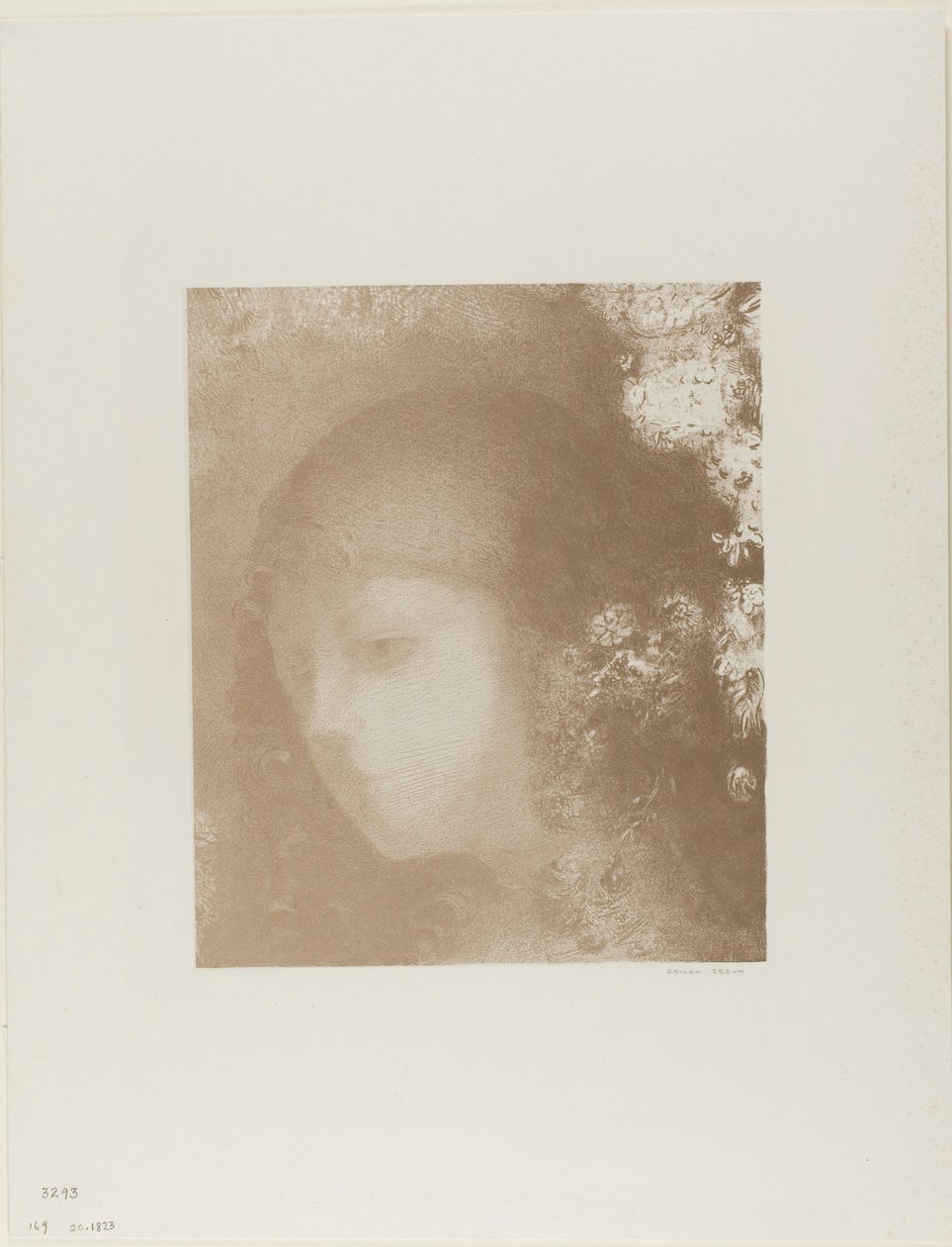 Testa di bambino con fiori da Odilon Redon