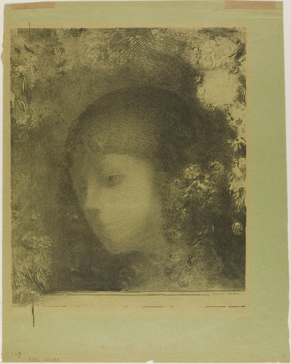 Testa di bambino con fiori da Odilon Redon