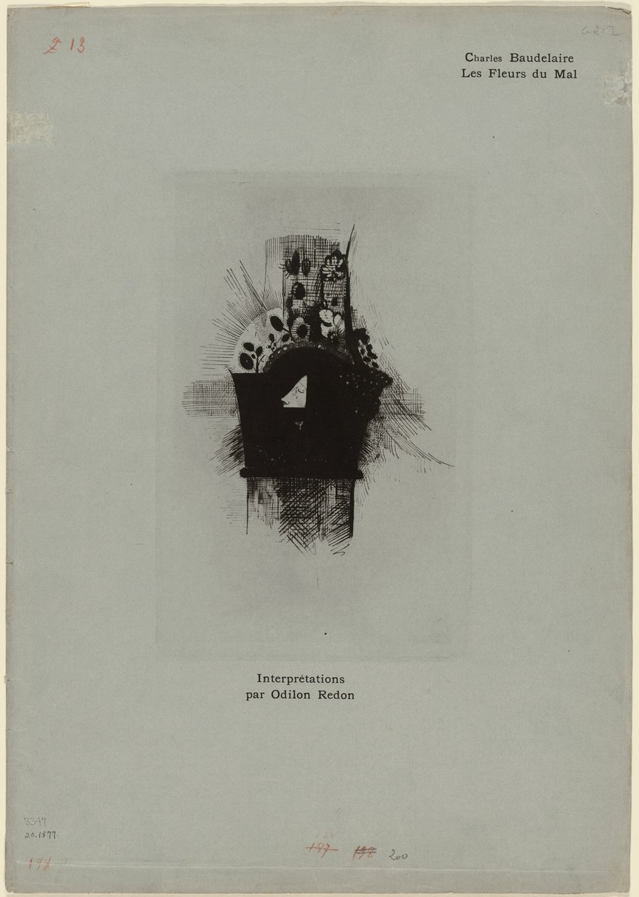 Copertina/Frontespizio per Les Fleurs du Mal, tavola 1 di 9 da Odilon Redon