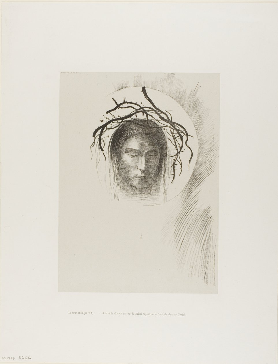 Il giorno appare finalmente,...e nel disco stesso del sole brilla il volto di Gesù Cristo, tavola 24 di 24 da Odilon Redon