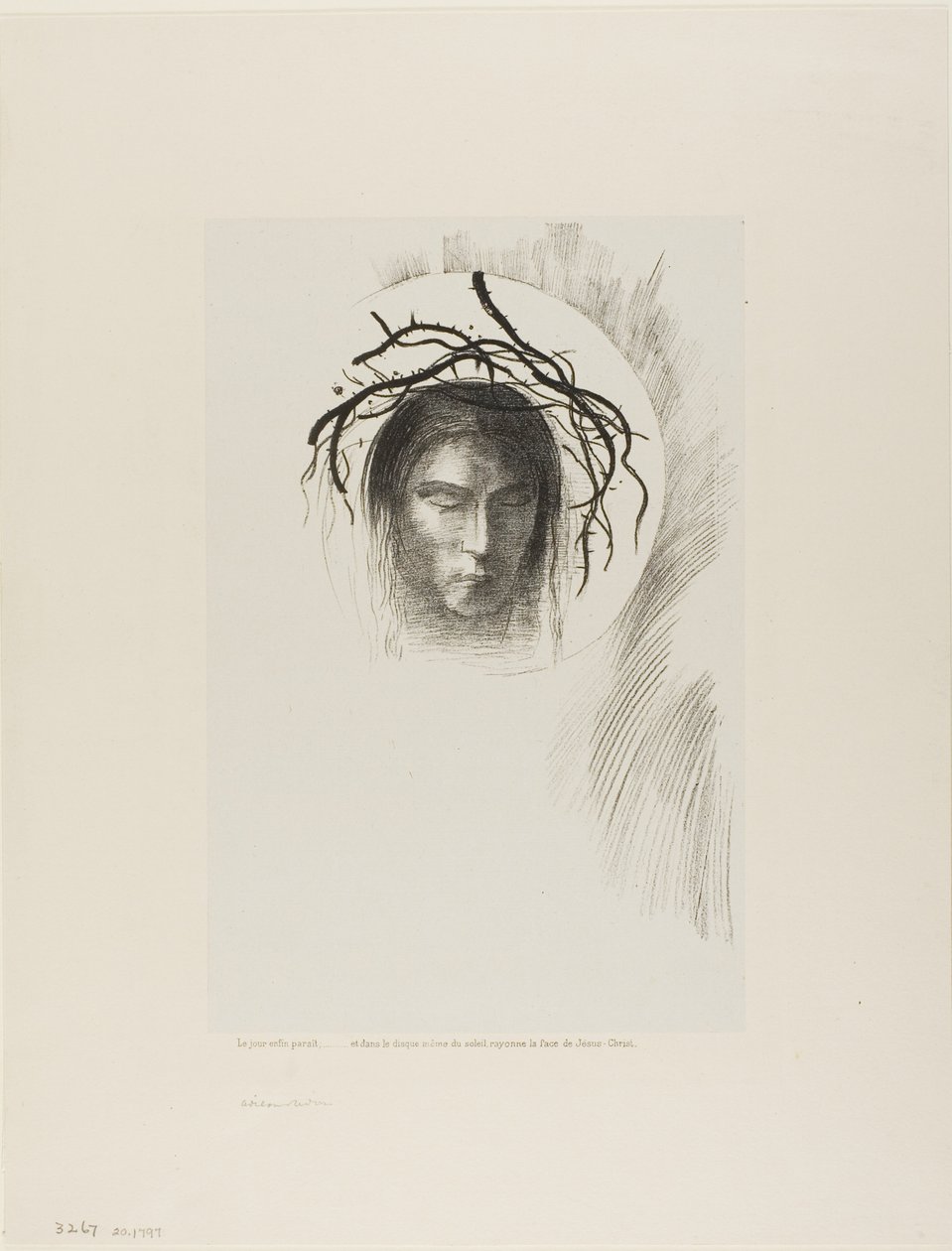 Il Giorno Appare Finalmente,...e nel Disco Stesso del Sole Brilla il Volto di Gesù Cristo, tavola 24 di 24 da Odilon Redon