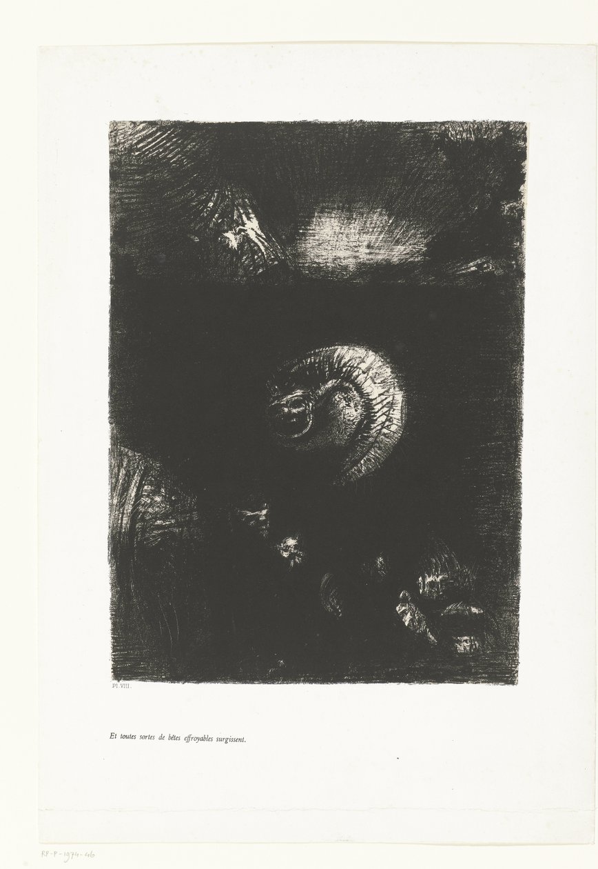 E apparvero ogni sorta di bestie spaventose da Odilon Redon