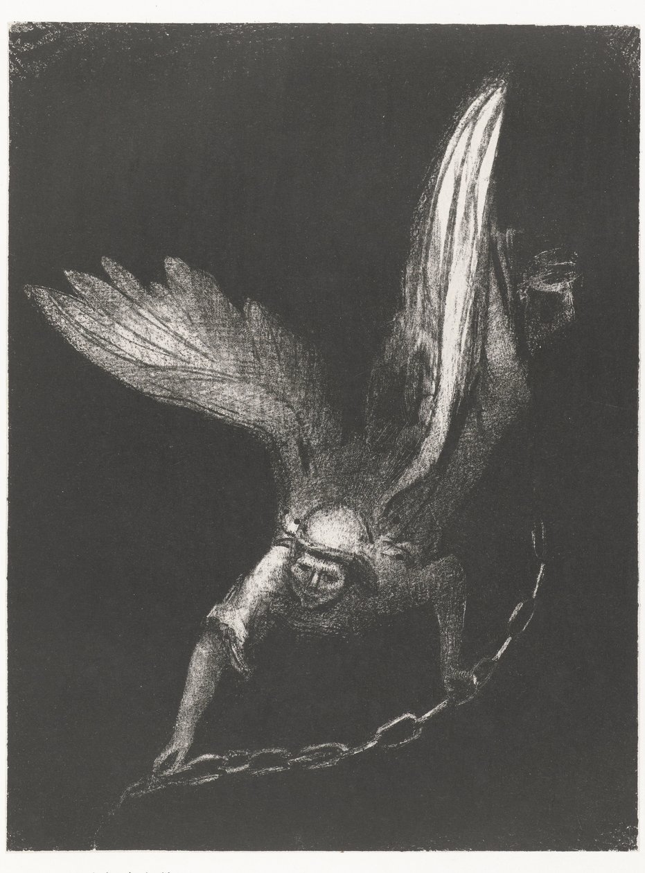 Angelo con una catena in mano da Odilon Redon