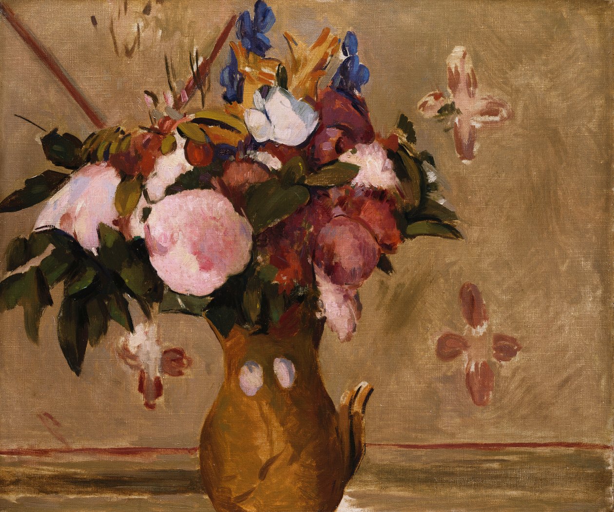 Fiori in un vaso, copia da un dipinto di Cezanne, c.1886 da Odilon Redon