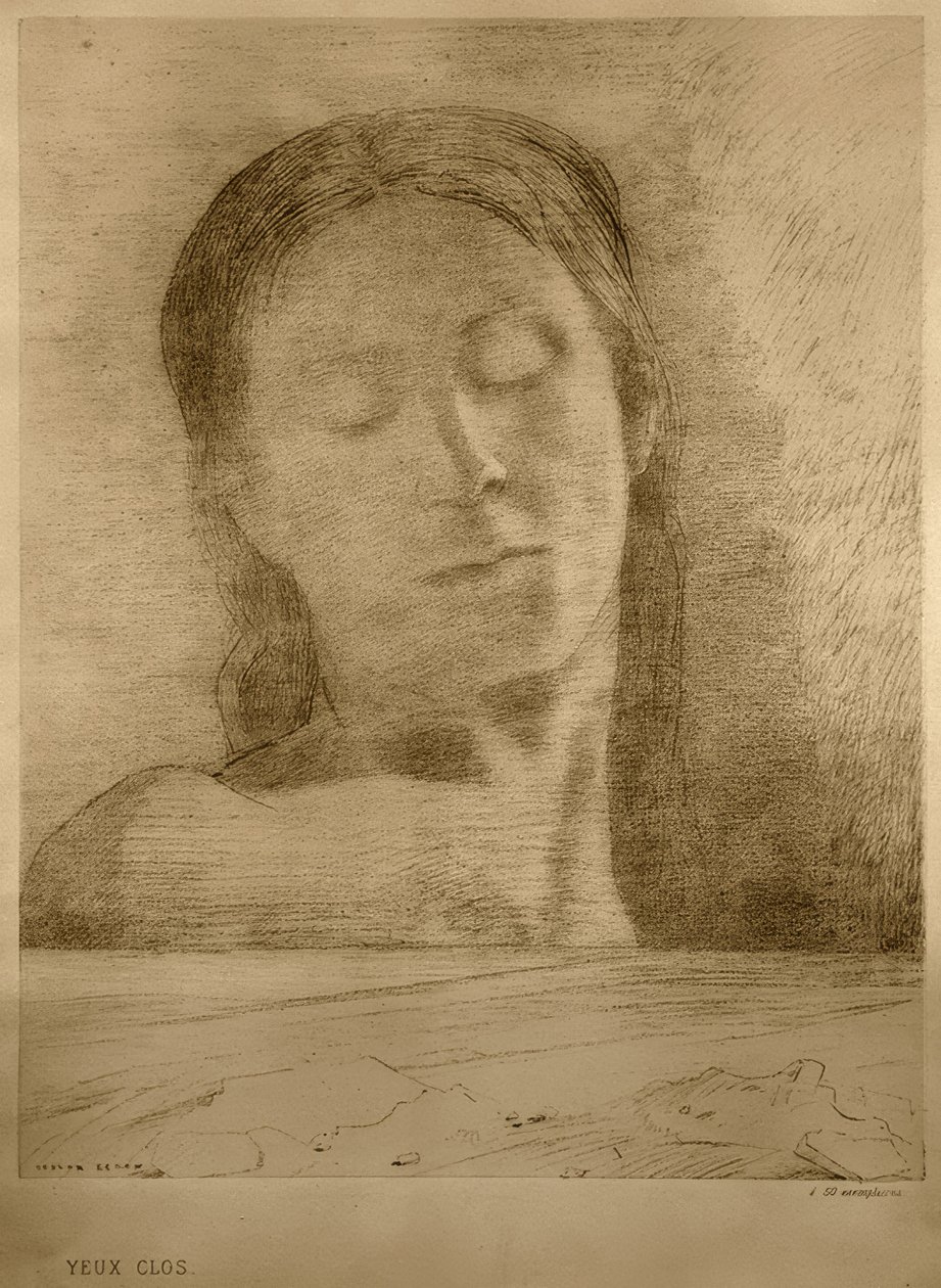 Occhi chiusi da Odilon Redon
