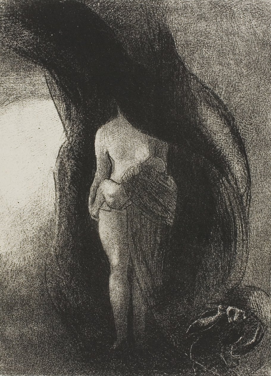 Io sono ancora la Grande Iside! Nessuno ha mai sollevato il mio Velo! La mia Progenie è il Sole!, tavola 16 di 24 da Odilon Redon
