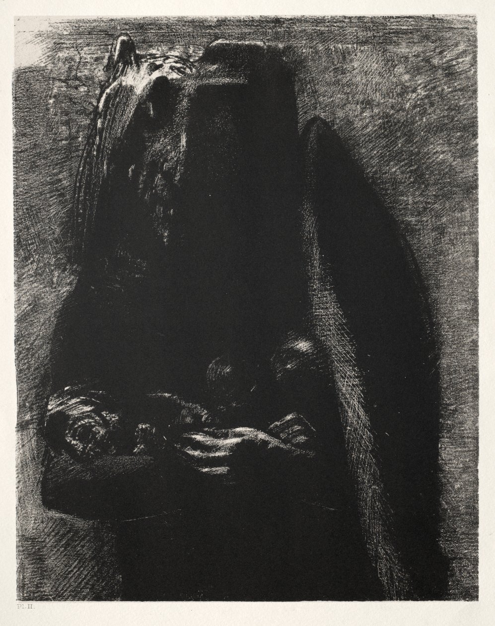 È il diavolo, che porta sotto le sue due ali i sette peccati capitali da Odilon Redon