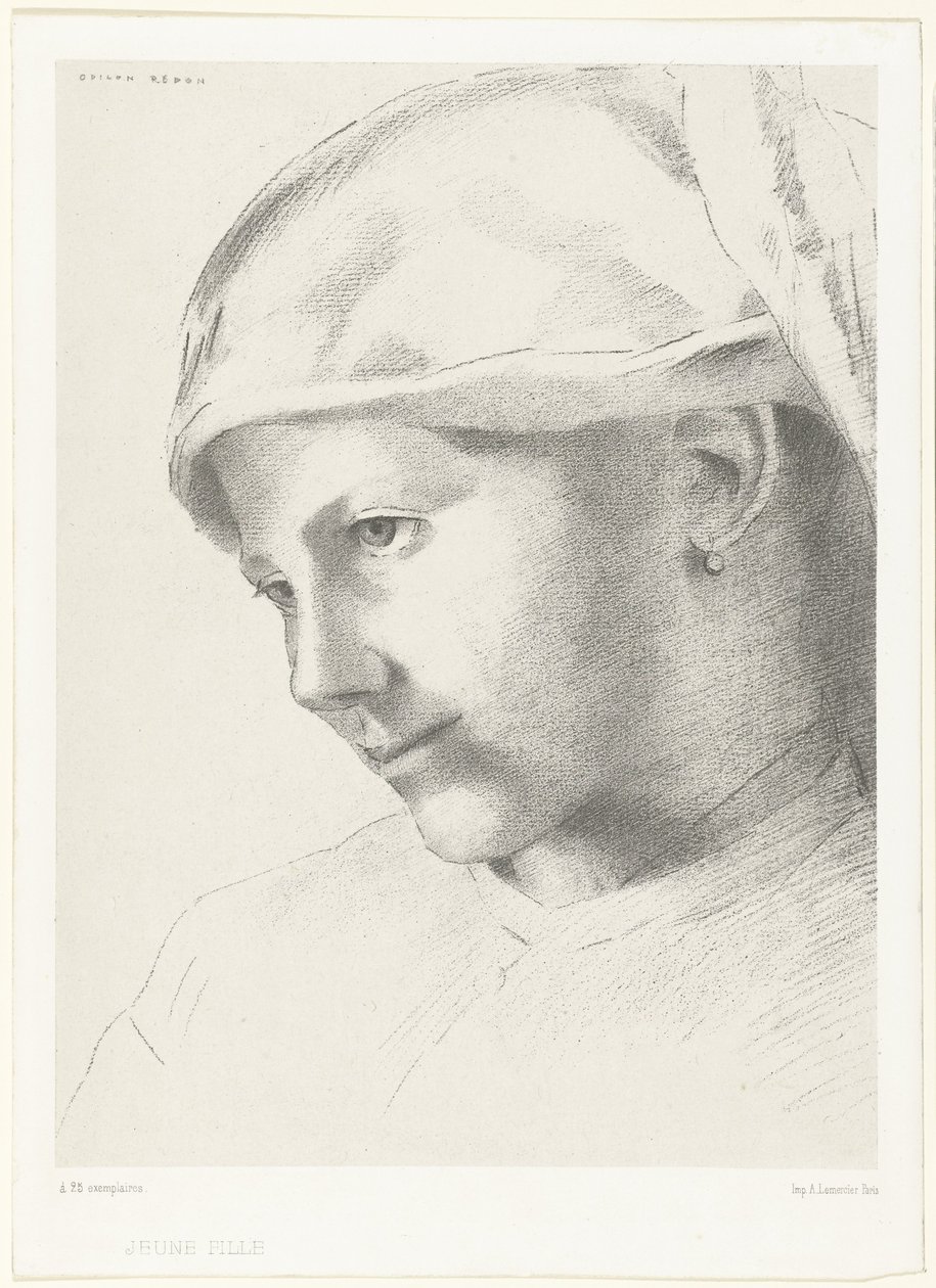 Giovane ragazza da Odilon Redon