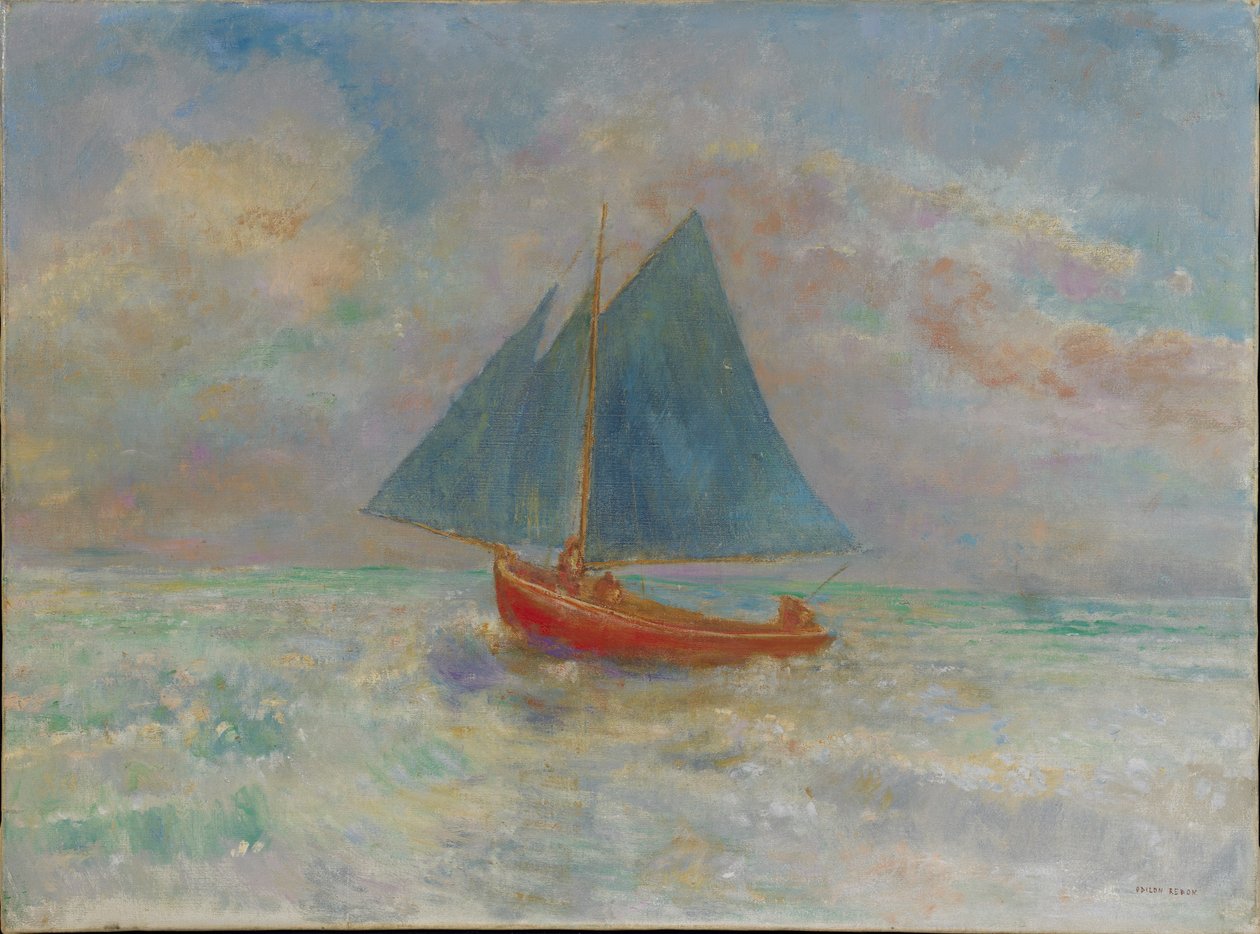 La barca rossa da Odilon Redon
