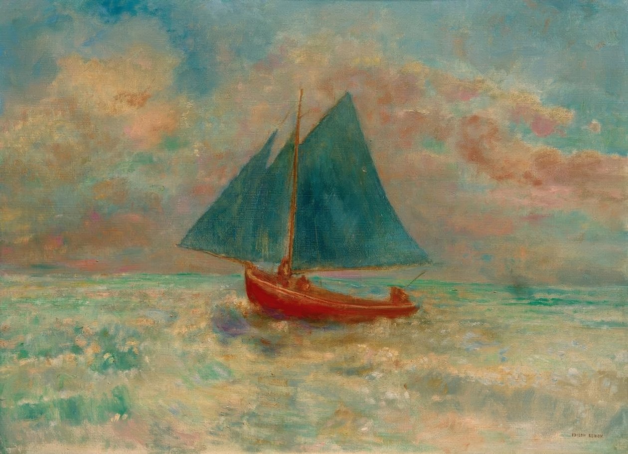 La barca rossa da Odilon Redon