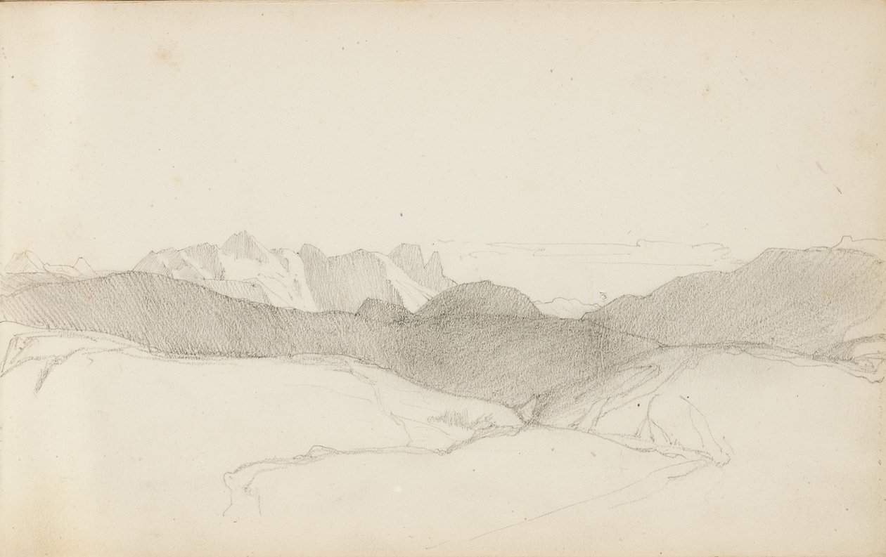 Pagina da un taccuino, "Il Paese Basco", 1862-63 da Odilon Redon