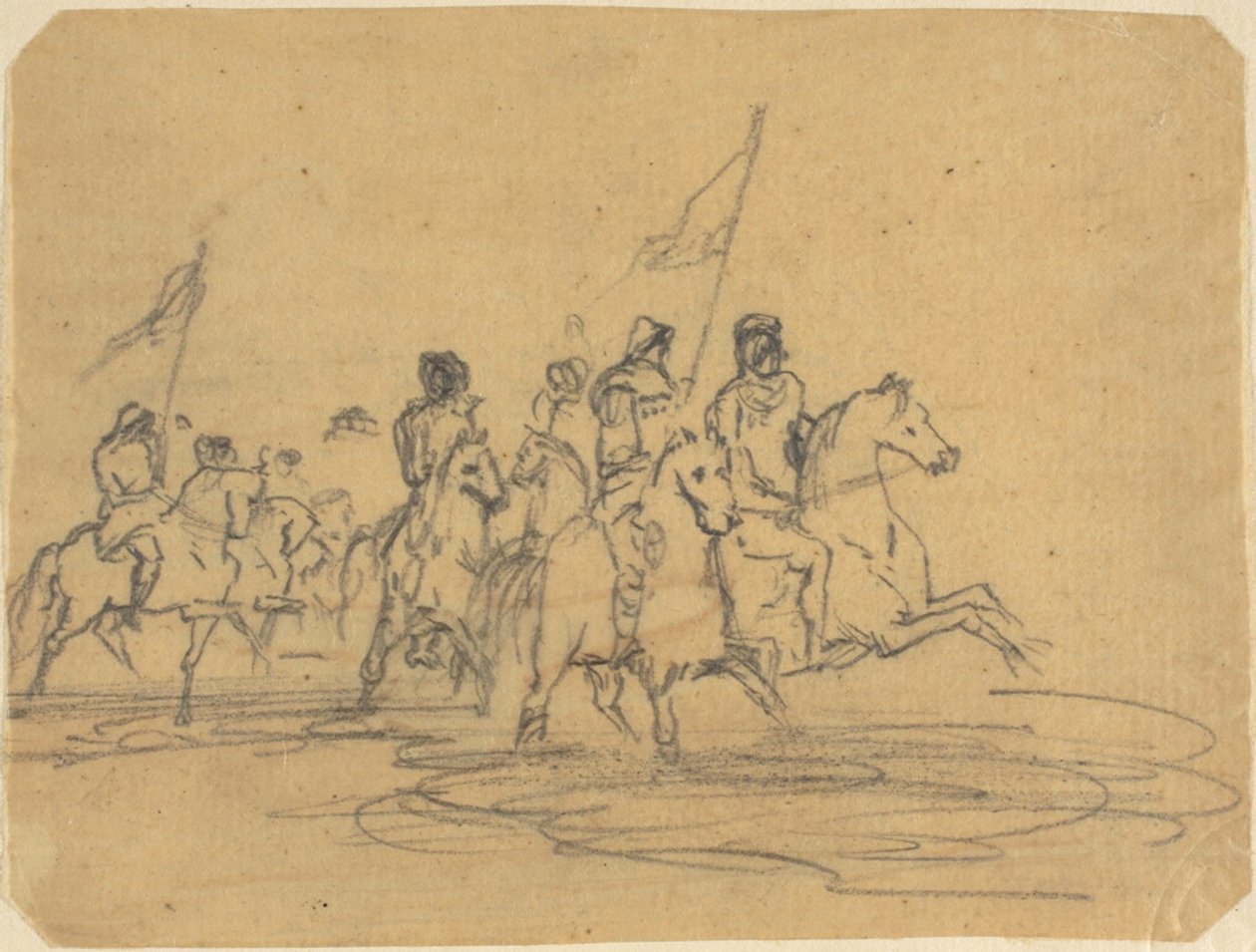 Bozzetto per la prima acquaforte di Redon, Il guado (M. 2) da Odilon Redon