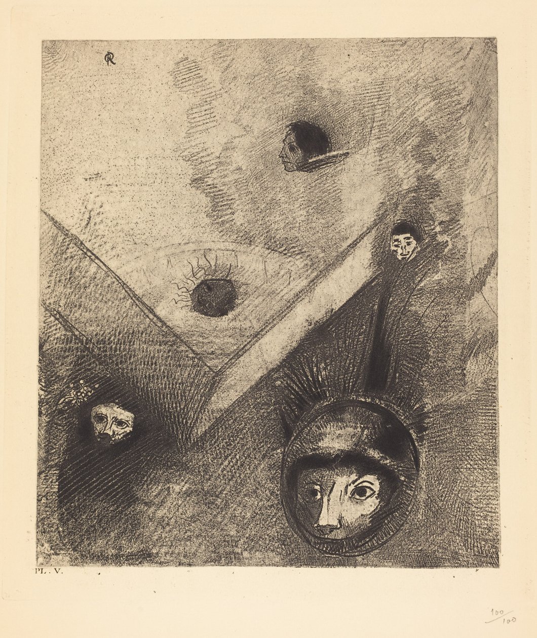 Sullo sfondo delle nostre notti Dio, con il suo dito sapiente, traccia un incubo multiforme e implacabile da Odilon Redon