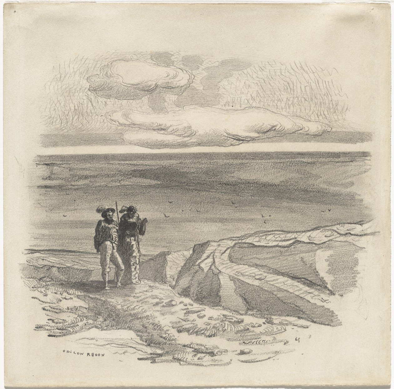 Due figure in un paesaggio da Odilon Redon