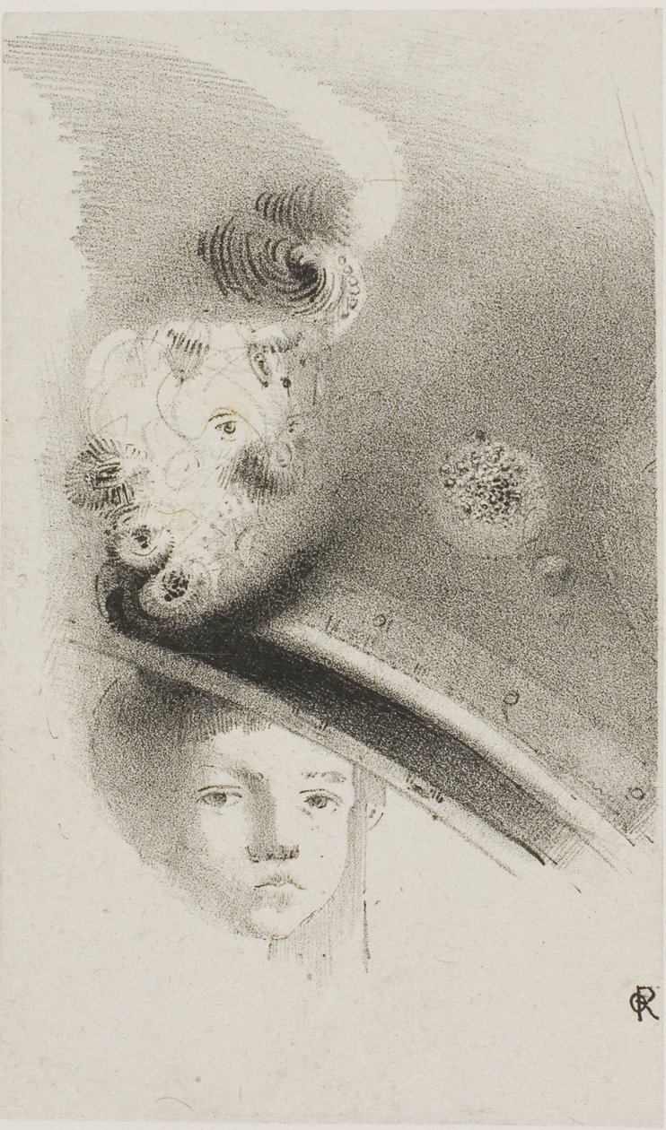 Litografia di prova senza titolo da Odilon Redon