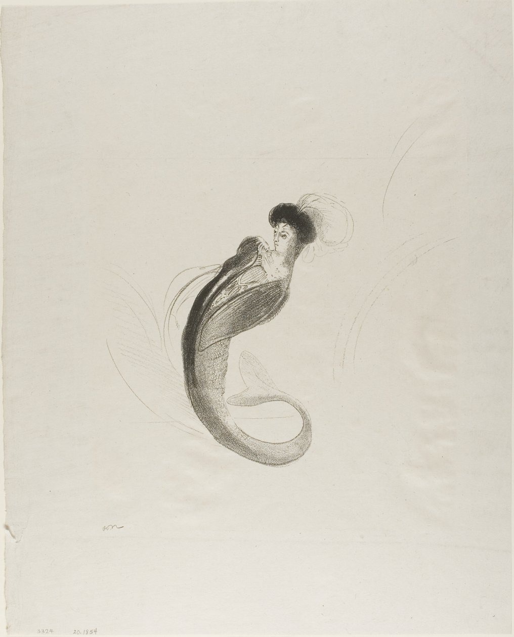 Litografia di prova senza titolo da Odilon Redon