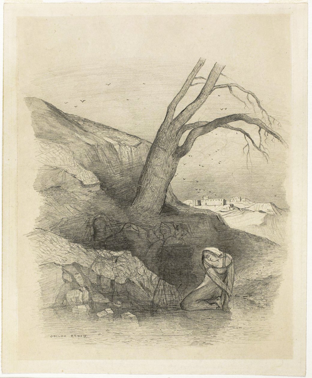 Donna inginocchiata da Odilon Redon