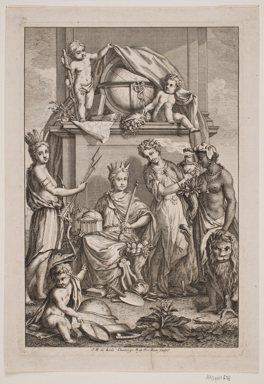 Allegoria dei quattro continenti da Odvardt Helmoldt de Lode