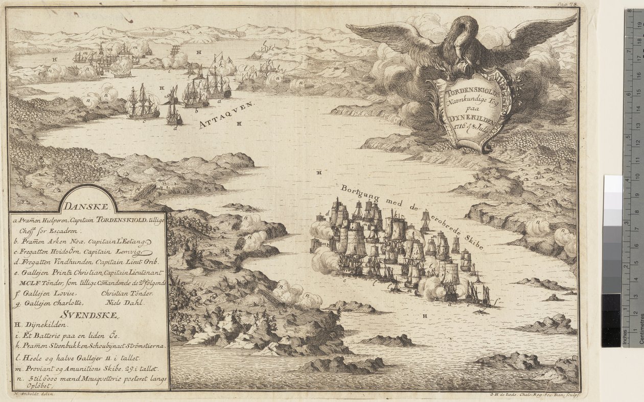 Incursione di Tordenskjold a Dynekilden 1716 da Odvardt Helmoldt de Lode