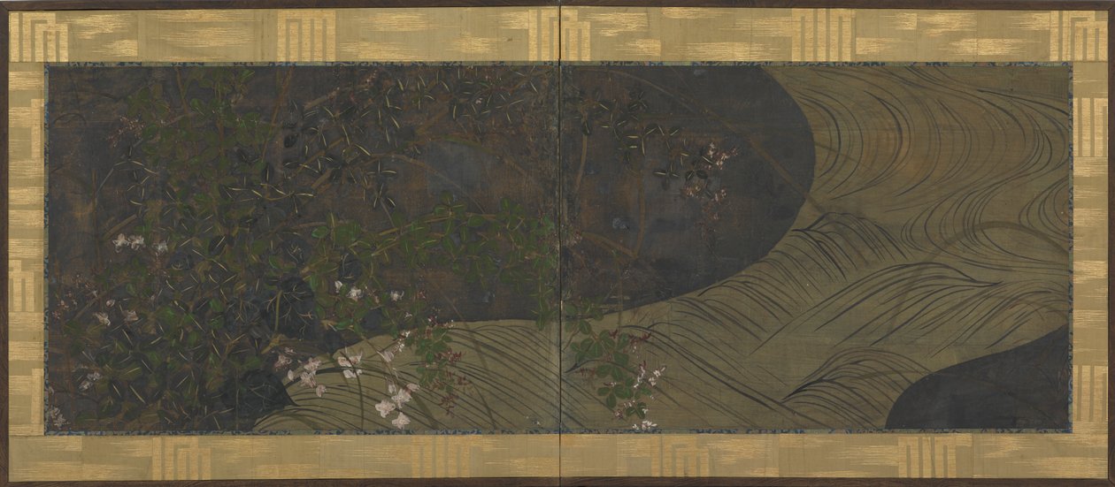 Acqua corrente, erbe autunnali e fiori da Ogata Korin