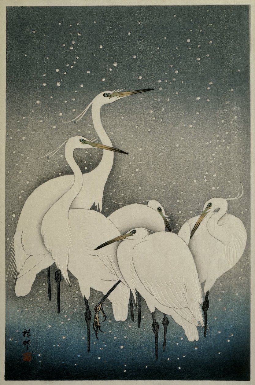 Gruppo di aironi, 1925-36 da Ohara Koson