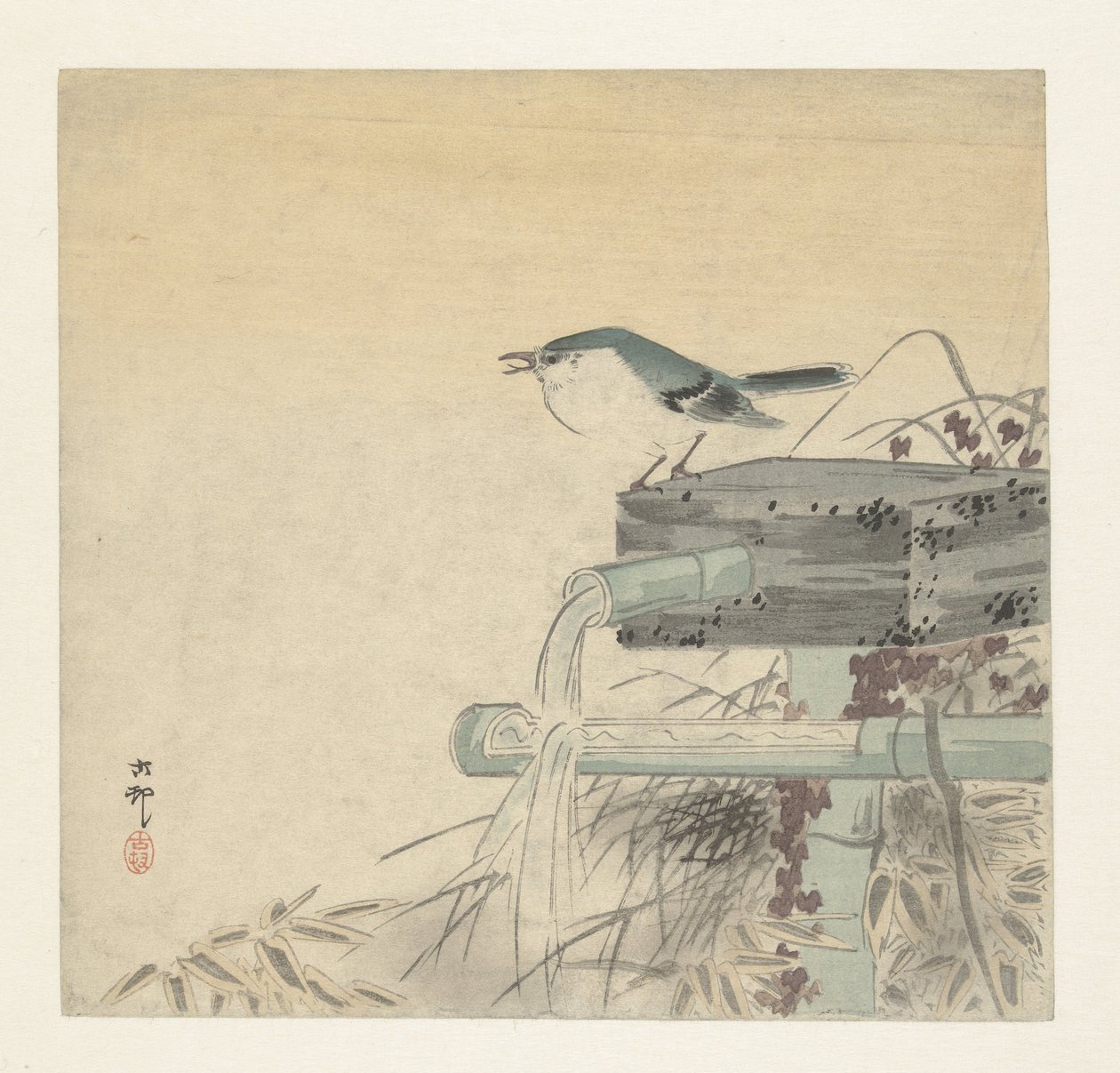 Usignolo blu da Ohara Koson