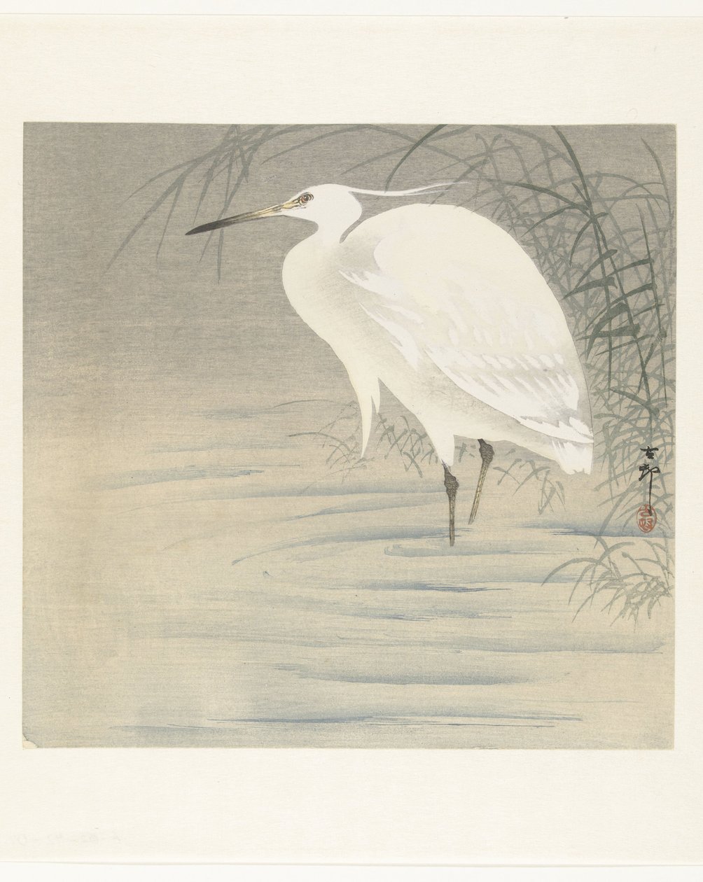 Piccolo airone bianco da Ohara Koson