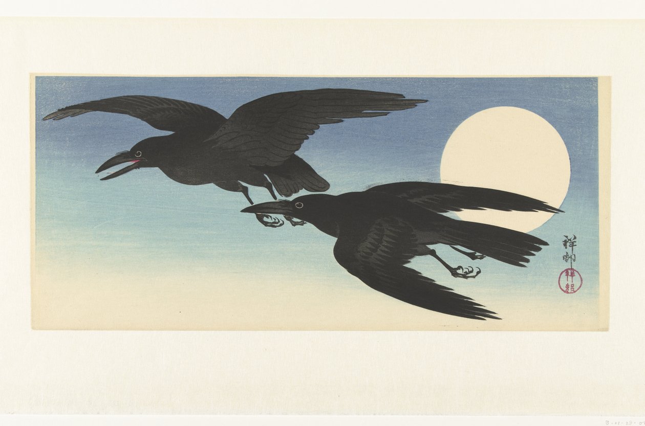 Corvi alla luna piena da Ohara Koson