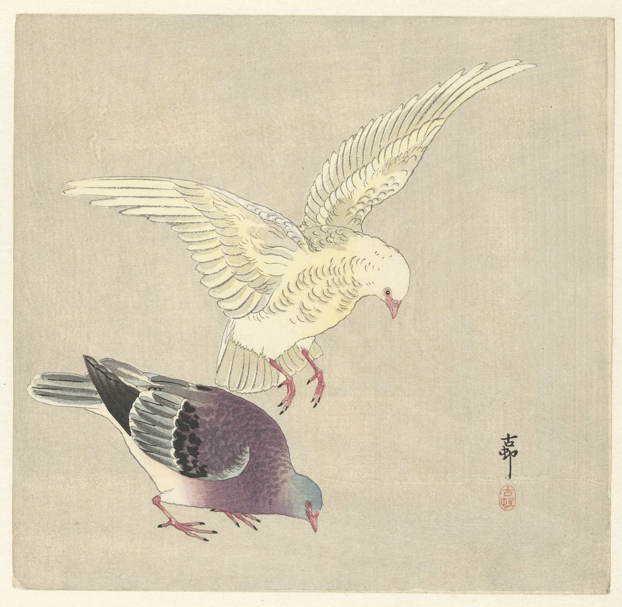 Due colombe da Ohara Koson