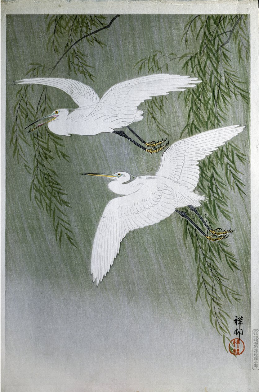 Due aironi che volano liberi, 1907 da Ohara Koson