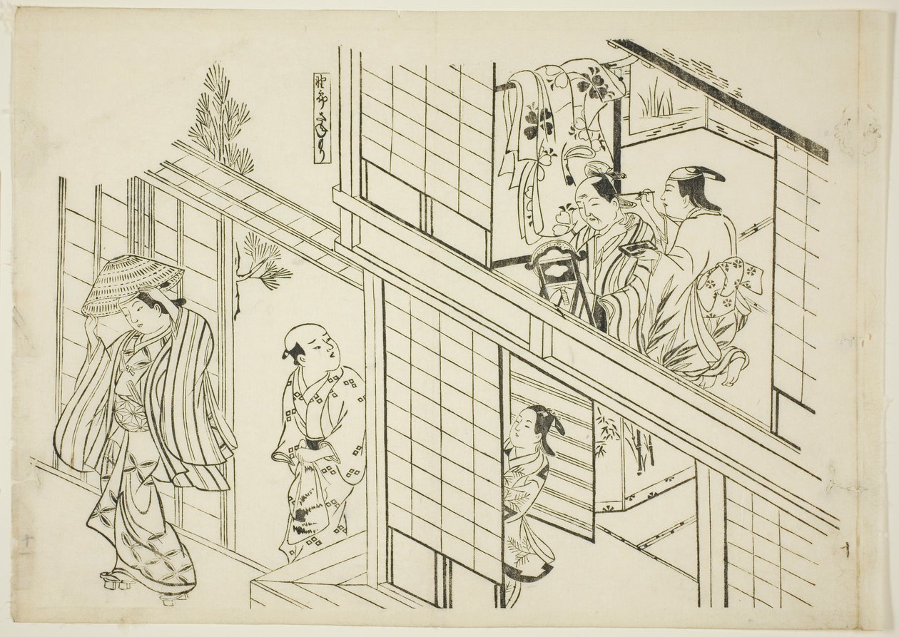 Un giovane Sanemori (Yaro Sanemori), n. 10 da una serie di 12 stampe che raffigurano parodie di opere teatrali da Okumura Masanobu