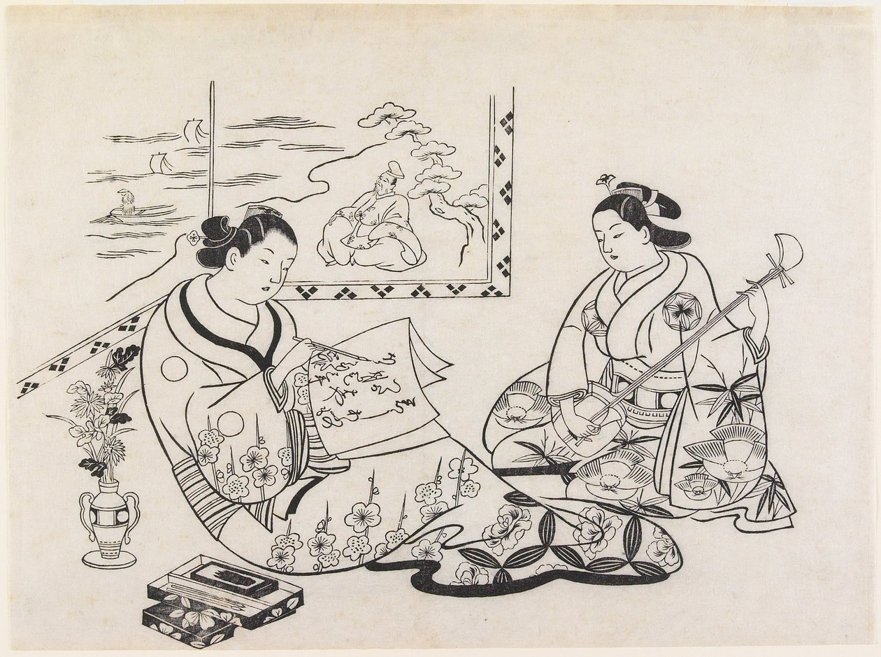 Mitate di Matsukaze e Murasame da Okumura Masanobu