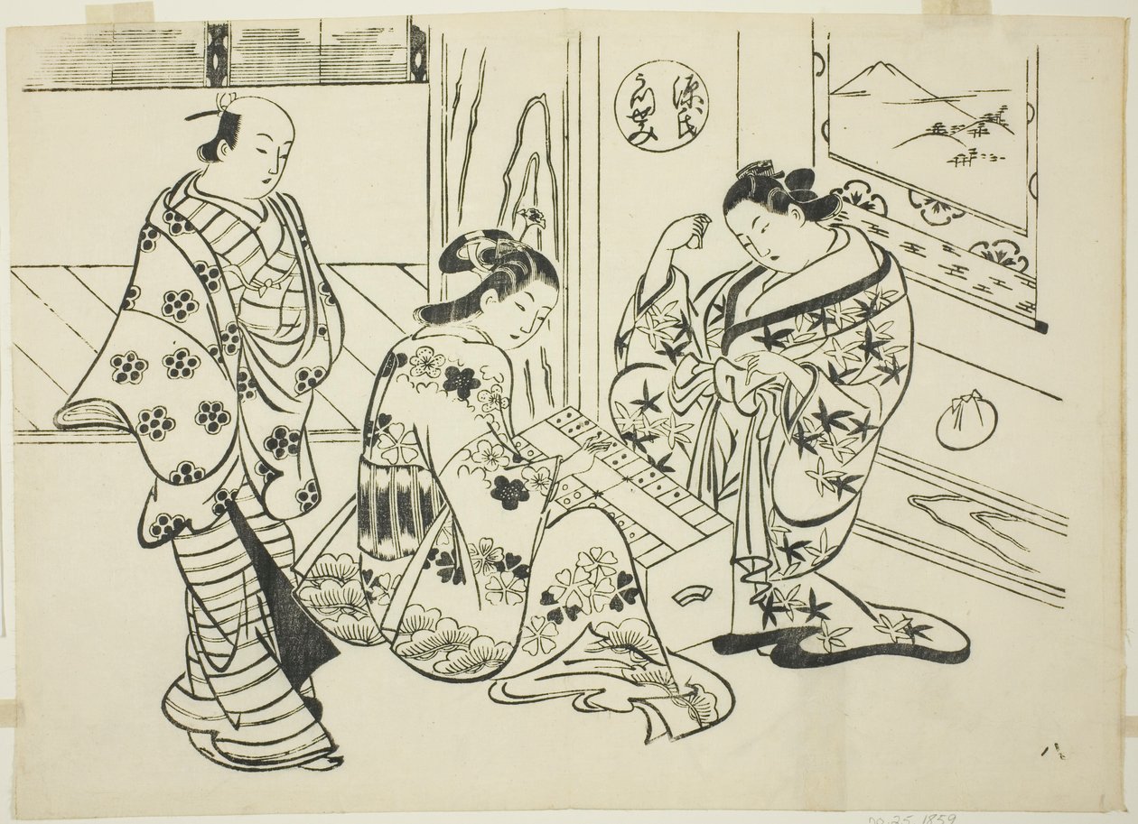 Il Capitolo Utsusemi da "Il Racconto di Genji" (Genji Utsusemi), da una serie di parodie di Genji da Okumura Masanobu