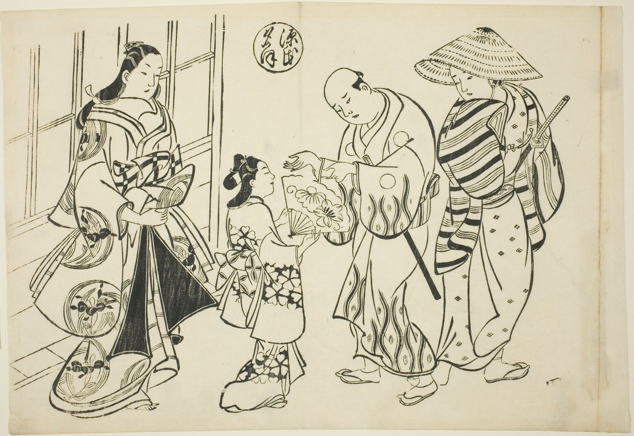 Il Capitolo di Yugao da "Il Racconto di Genji" (Genji Yugao), da una serie di parodie di Genji da Okumura Masanobu