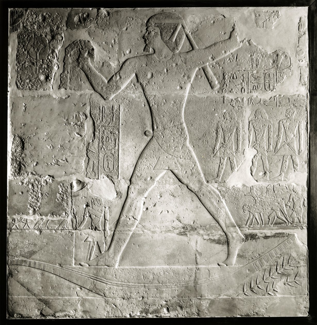 Nobile che caccia sul Nilo, 2600-2500 a.C. (calcare) da Old Kingdom Egyptian