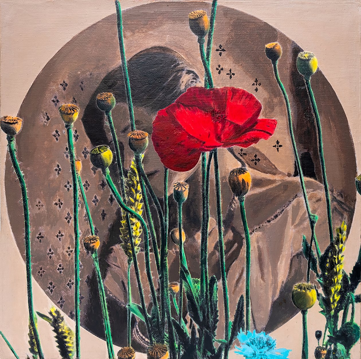 Ritratto eclissato, 2021 (mixed media on canvas) da Olivia Gozzano