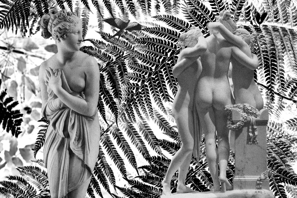 Statua con 2019 (tecnica mista digitale) da Olivia Gozzano