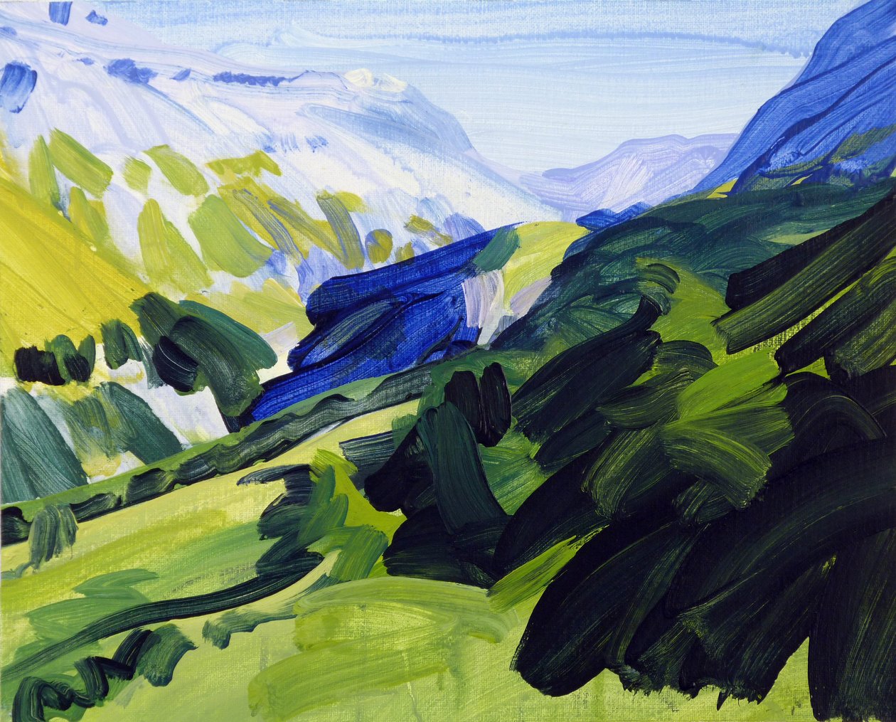 Leukerbad 34, 2017 (acrilico su tela) da Olivier Morel