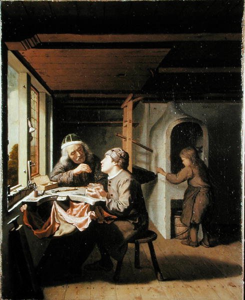 Un orologiaio e il suo apprendista da Olivier van Deuren