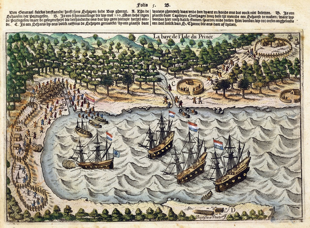 Veduta di nave olandese in porto, c.1598-1602 da Olivier van Noort