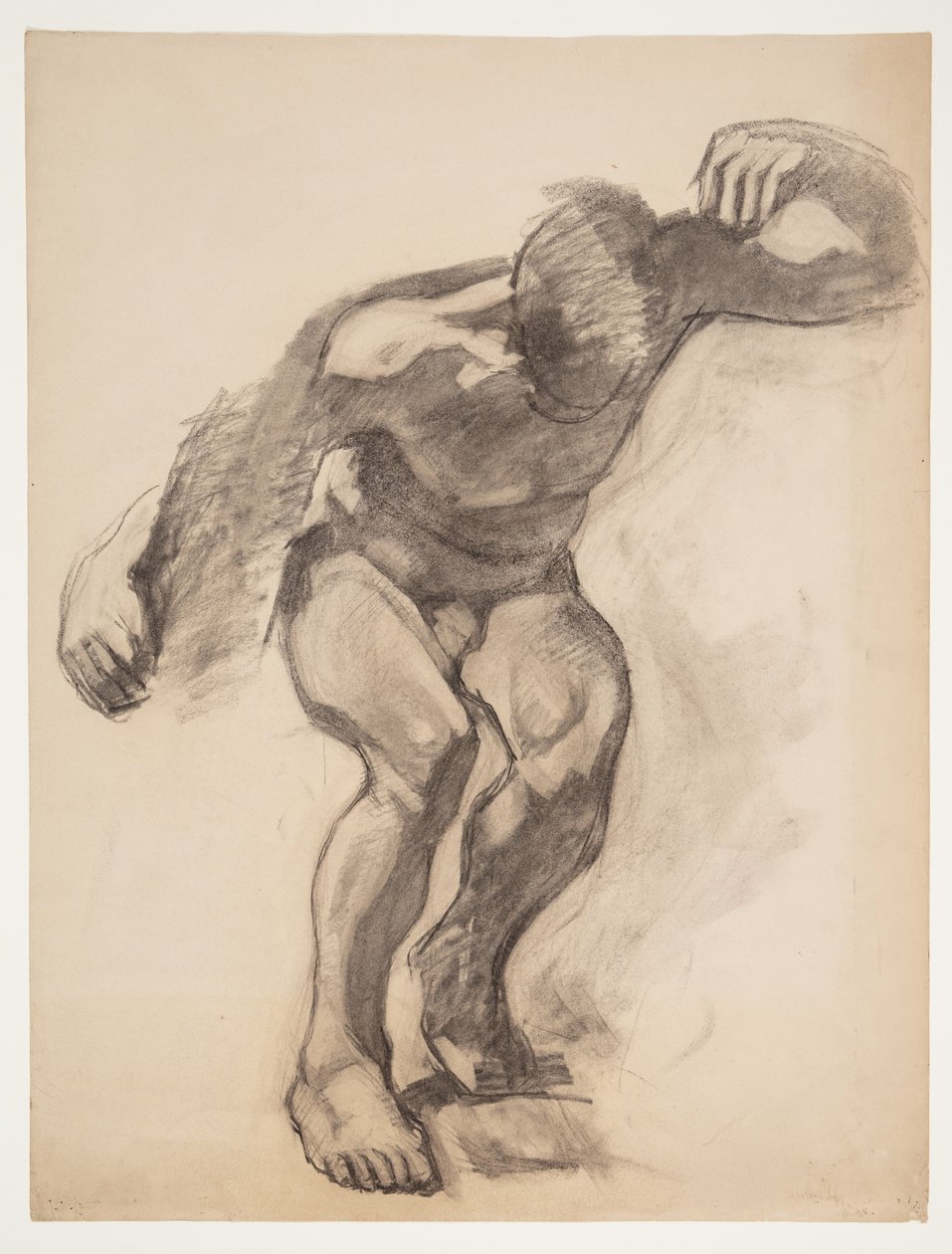 Studio di modello, modello piegato in avanti visto di fronte da Oluf Hartmann