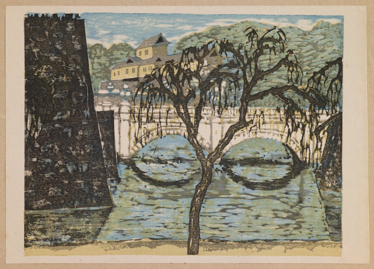 Nijūbashi (serie Recollections of Tokyo) da Onchi Kôshirô