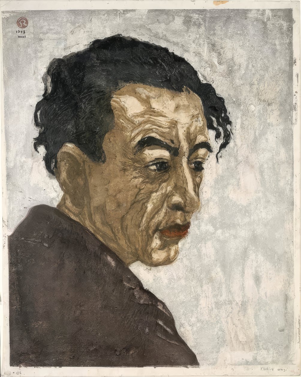 Ritratto del poeta Hagiwara Sakutaro (1886–1942), autore di "L
