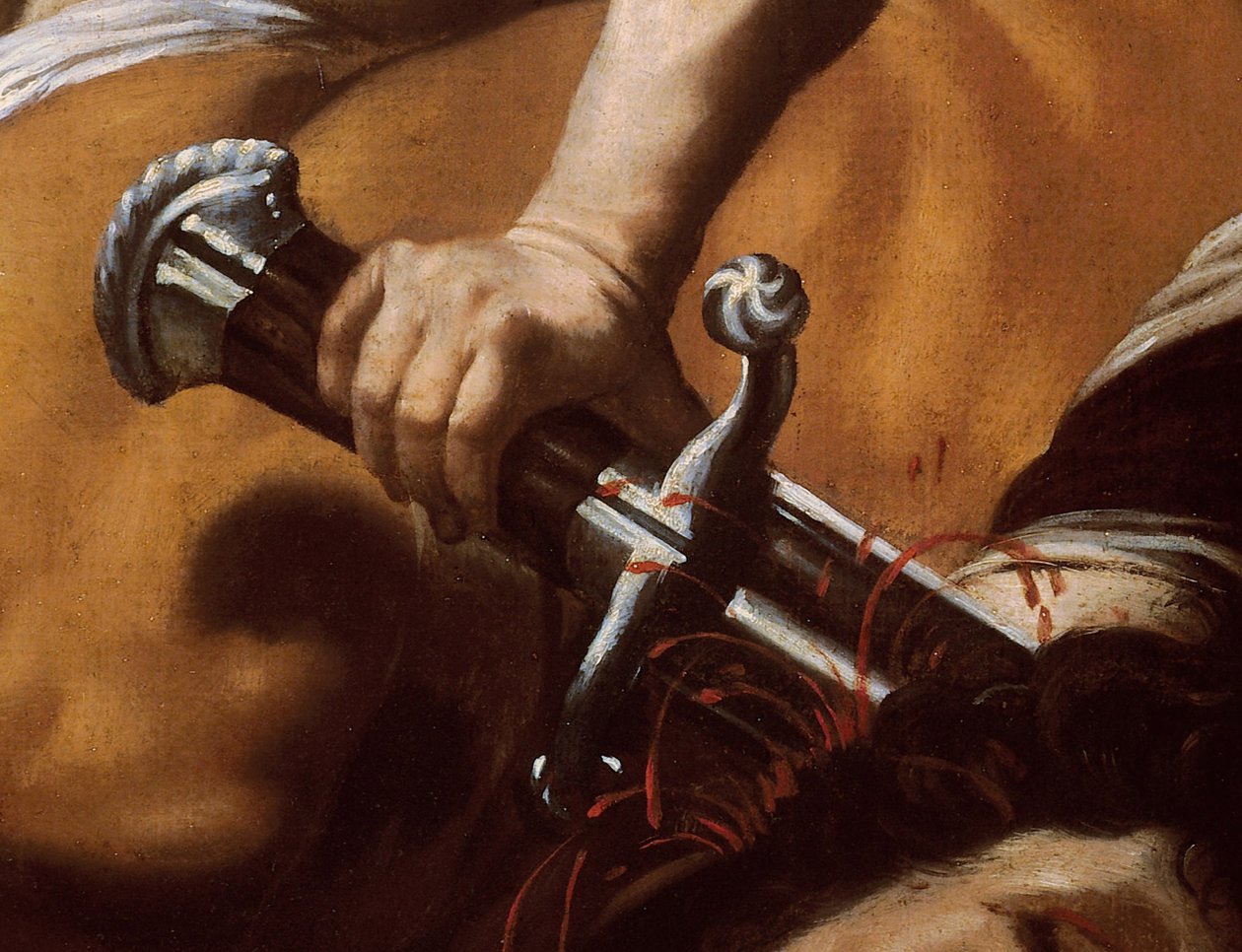 (dettaglio) della spada di Davide da Davide e Golia da Orazio Borgianni