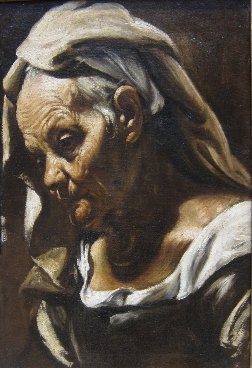 Testa di donna anziana da Orazio Borgianni