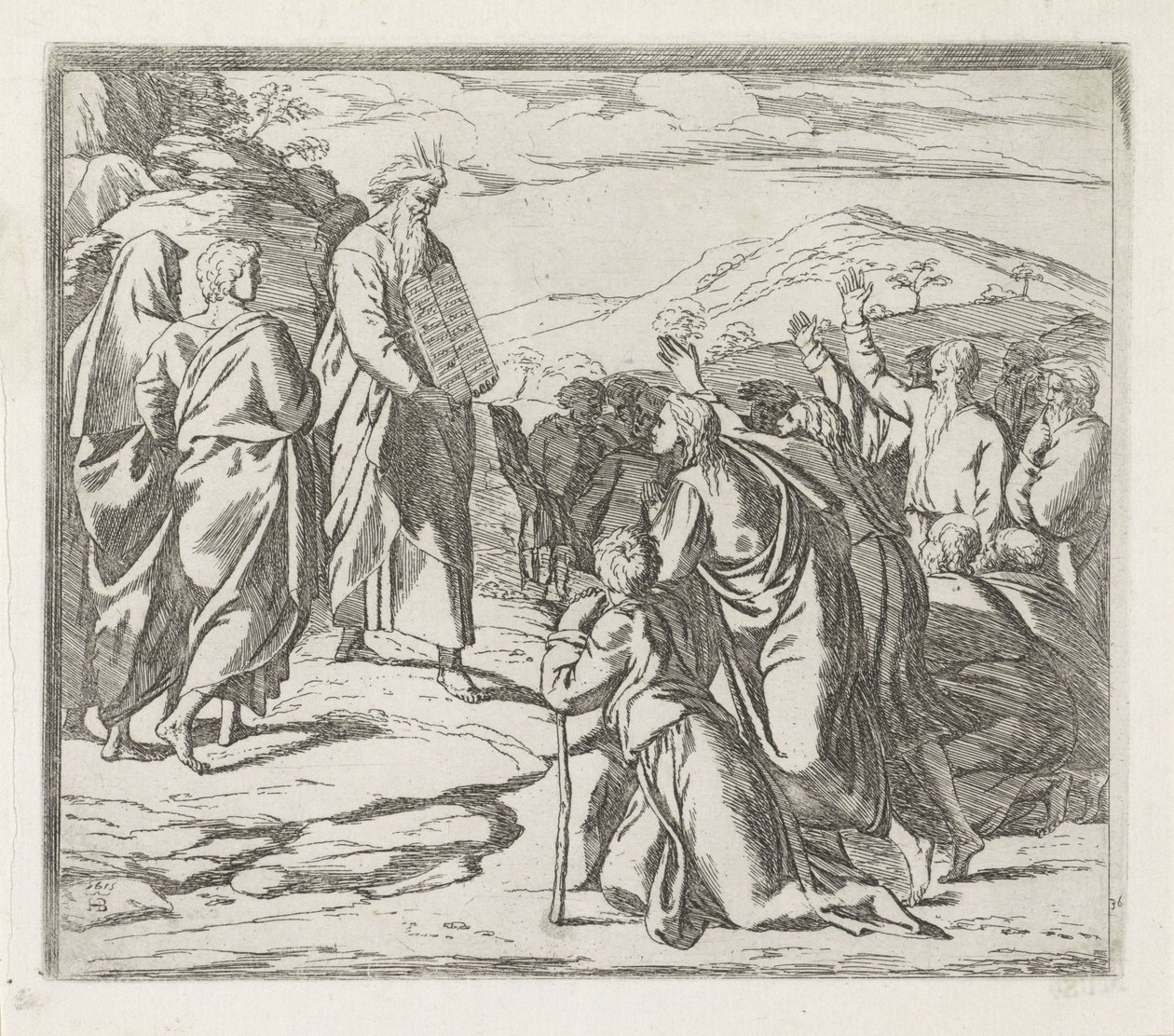 Mosè mostra le tavole della legge da Orazio Borgianni