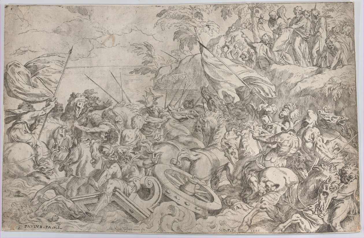 Il Passaggio del Mar Rosso, 1583 da Orazio Farinati