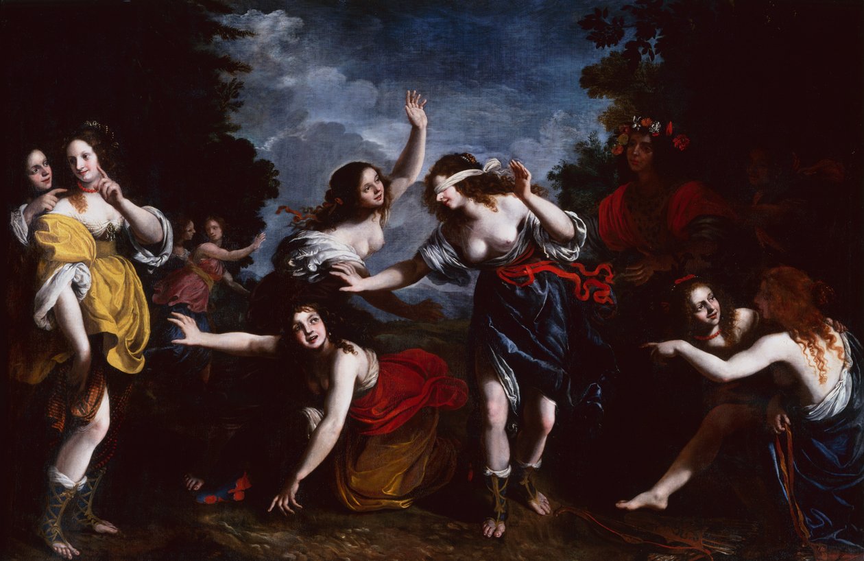 Il gioco della mosca cieca con Amaryllis, Corsica e Myrtill da Orazio Fidani